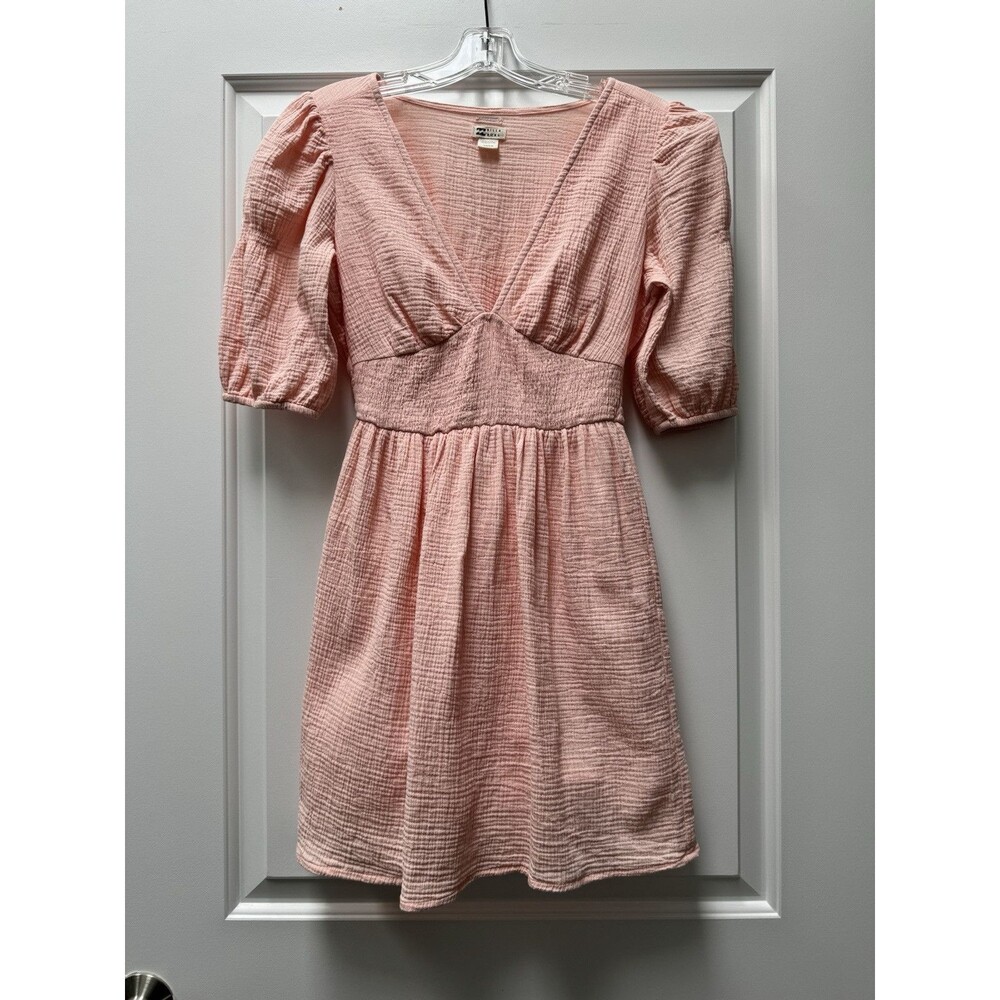 Billabong Spellbound Puff Sleeve Miniβ Dress Boho Womenβs Small Lined Cotton